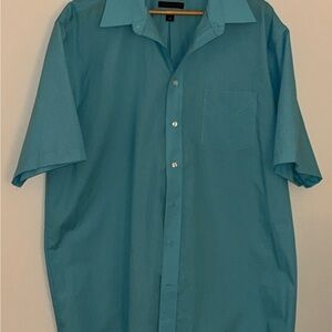 Stafford Teal Casual Button Down Shirt